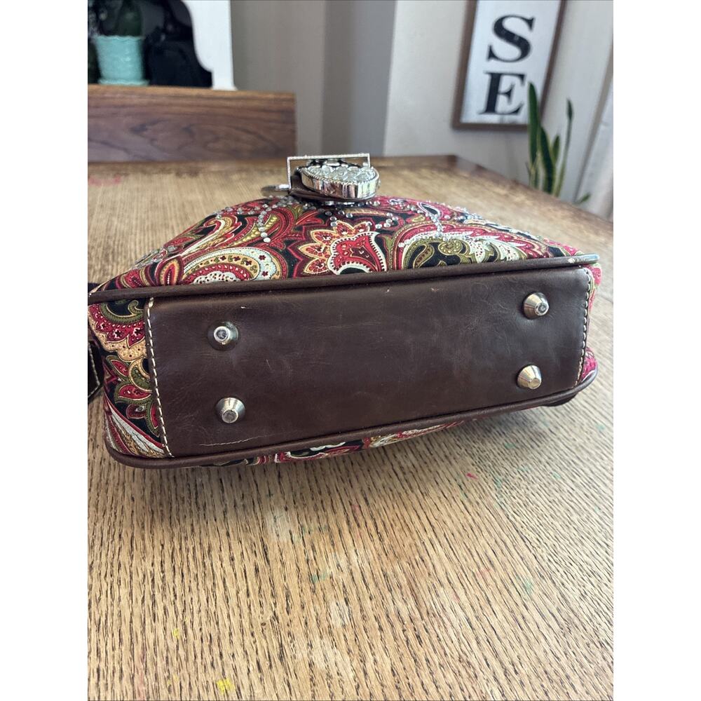 Montana West Red Paisley Crossbody Rhinestones Concealed Carry Western Cowboy - Picture 9 of 14